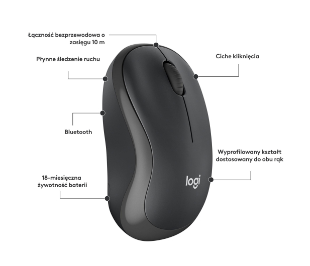 LOGITECH M240 Silent Bluetooth 910-007119 grafitowa - 1145831 - zdjęcie 12